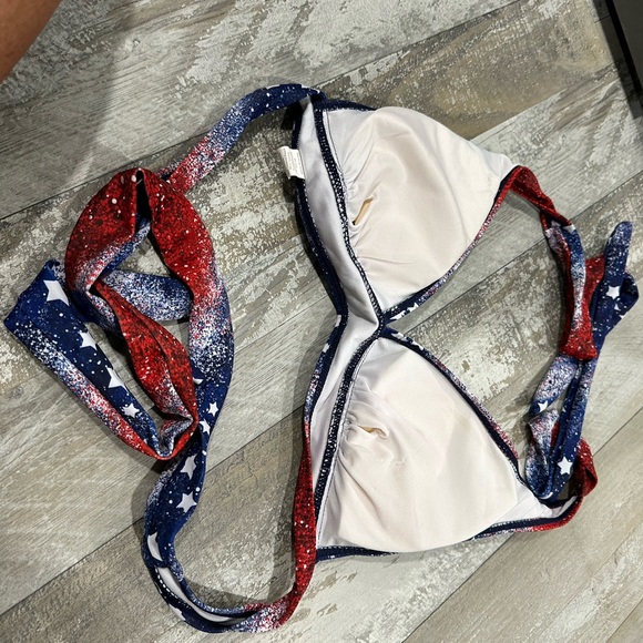 Women's American Flag Bikini Push Up Halter top.Size Small.Padding is removable. - Picture 6 of 7